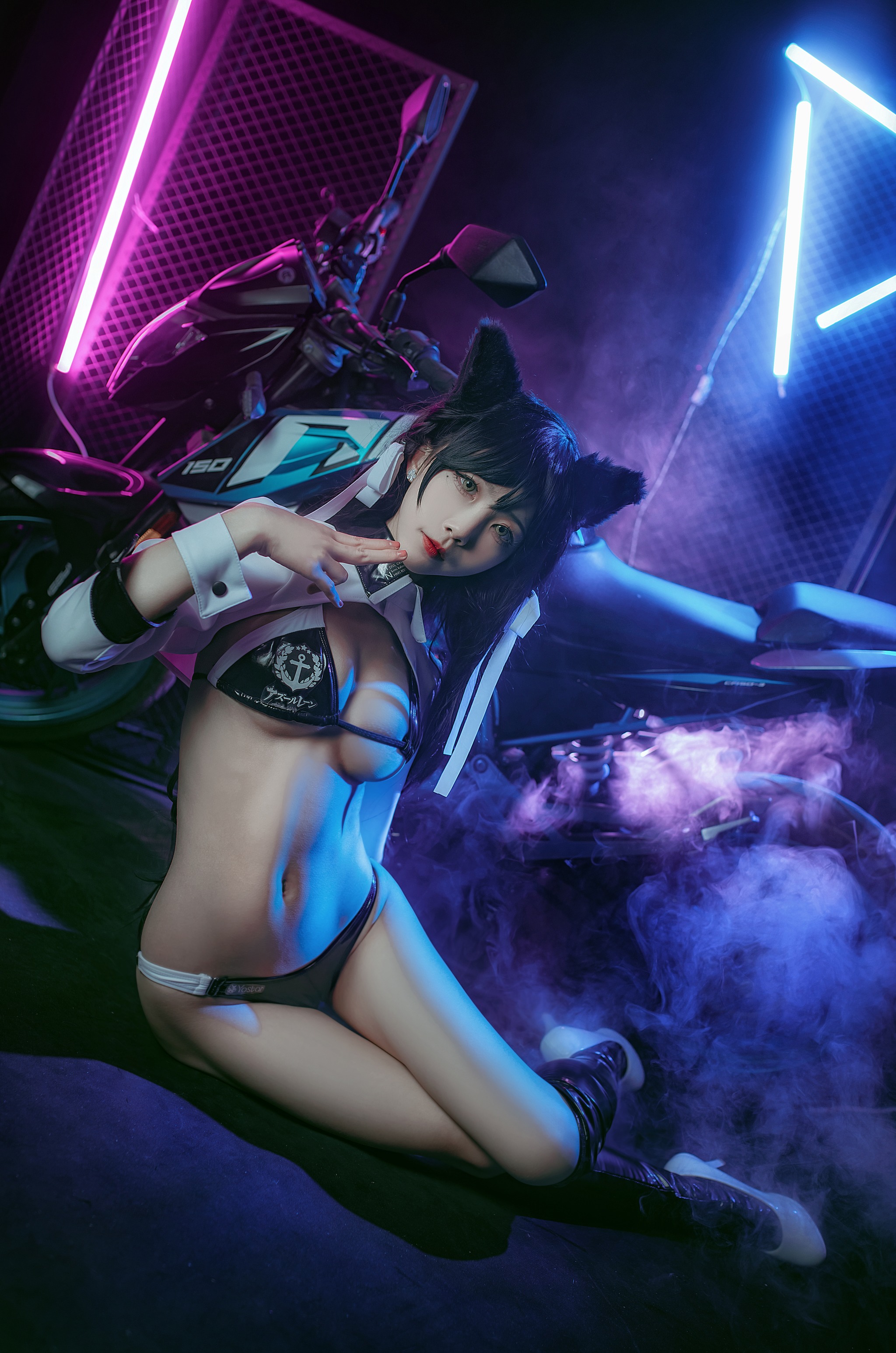 图片[1]-水淼Aqua – NO.004 爱宕犬 机车 [17P]-XikXak